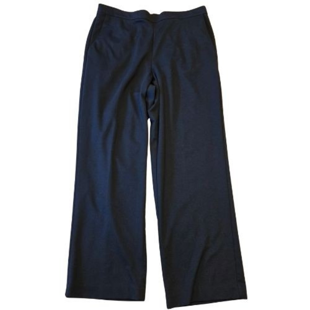 Alfred Dunner Classic Black Straight Leg Pockets Elastic‎ Waist Pants Women's